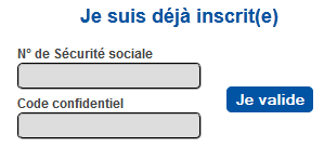 N° de Sécurité sociale et Code confidentiel