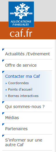  Contacter ma CafCoordonnées Points d’accueil Bornes interactives