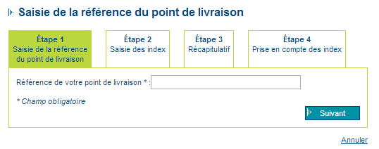 Accédez au formulaire d'Auto-relevé ERDF