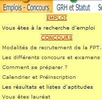 Rubrique "Emplois et Concours" du CDG 47 